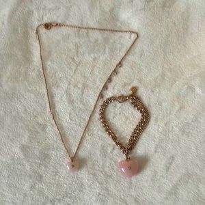 Michael Kors rose gold necklace and bracelet set, comes with box
